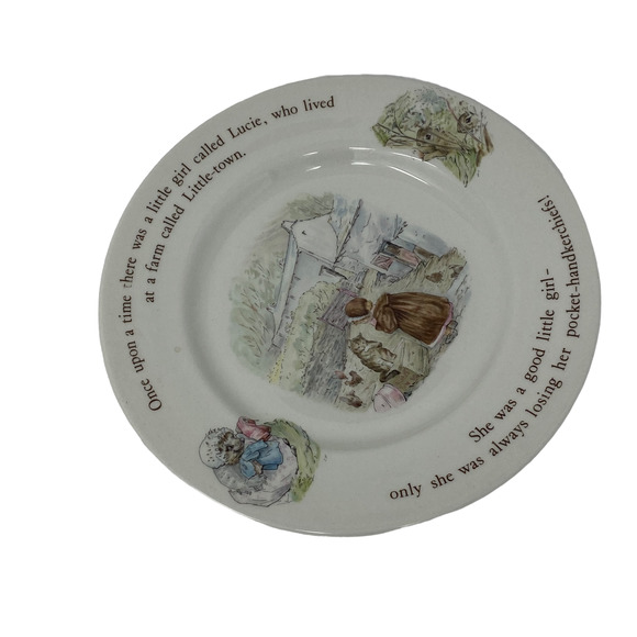 Peter Rabbit Wedgwood Mrs. Tiggy Winkle Childs Ceramic Plate And Bowl Set 6.5 In - Picture 7 of 9